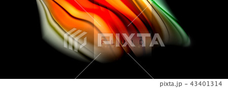 Rainbow fluid abstract shapes, liquid colors design, colorful marble or plastic wavy texture 43401314