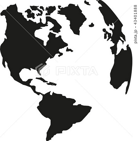 Planet Earth With American Continents Silhouetteのイラスト素材