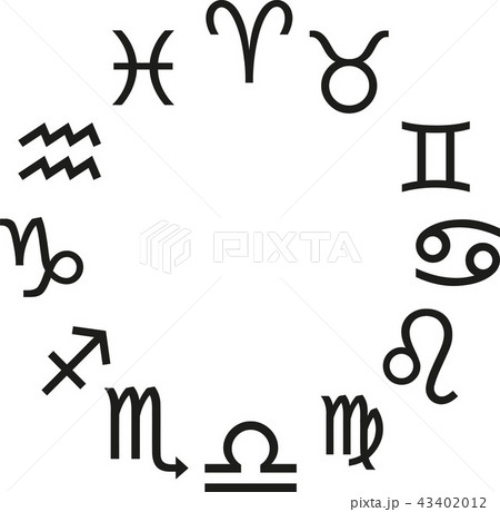 Zodiac signs in a circle 43402012
