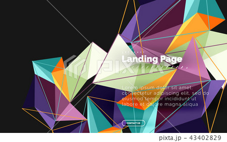 Polygonal geometric design, abstract shape made of triangles, trendy background 43402829