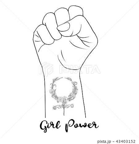 Women S March. Female Hand with Her Fist Raised Up. Girl Power Stock Vector  - Illustration of protest, international: 114747646