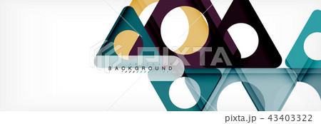 Geometric background, circles and triangles shapes banner. Illustration for business brochure or 43403322