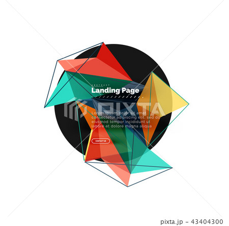 Vector 3d triangle abstract background, polygonal geometric design 43404300