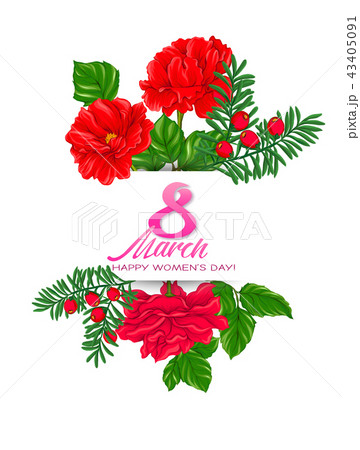 Bouquet of spring flowers for 8 March. Colorful realistic vector illustration Bouquet of spring flowers for 8 March. Colorful realistic vector illustration 43405091