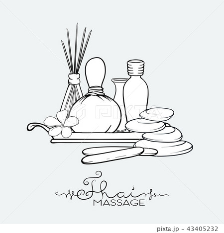 A set of items for Thai massage. Stock vector illustration. 43405232