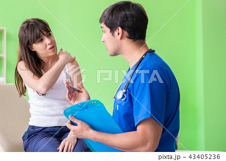 Female patient visiting male doctor in medical concept Female patient visiting male doctor in medical concept 43405236