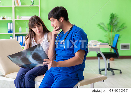Female patient visiting male doctor in medical concept Female patient visiting male doctor in medical concept 43405247