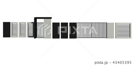 Modern Fence isolated on white background 3D illustration 43405395