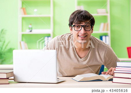 Student preparing for university exams 43405616
