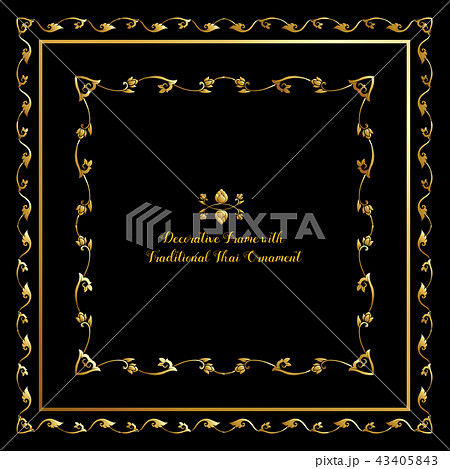 Set of frames with gold decorative elements of traditional Thai Set of frames with gold decorative elements of traditional Thai 43405843