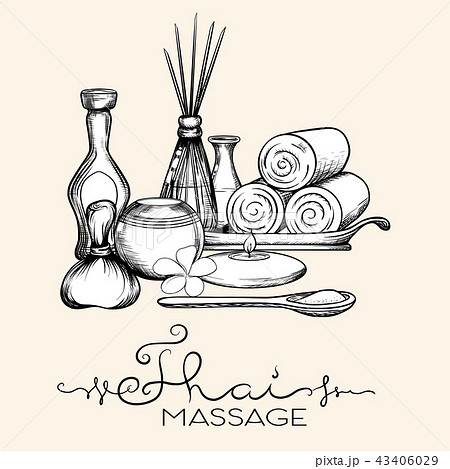 A set of items for Thai massage. Stock vector illustration. A set of items for Thai massage. Stock vector illustration. 43406029