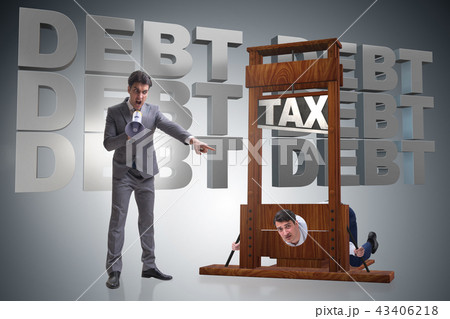 Businessman having problems with paying taxes 43406218