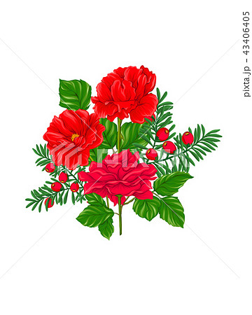 Bouquet of spring flowers. Colorful realistic vector illustration 43406405