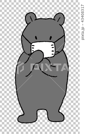 マスクをするクマのイラスト素材