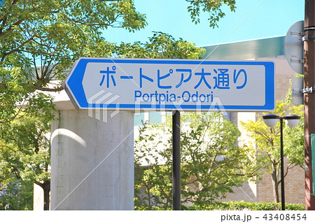 道路標識(案内標識)「道路の通称名」・ポートピア大通り(神戸市中央区) 43408454