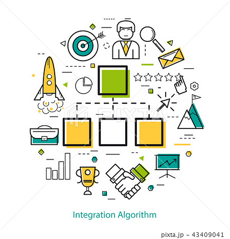 Line Art Concept - Integration Algorithm 43409041