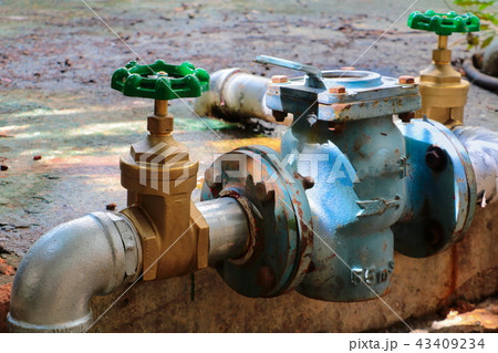 valve water old pipes and decay joined  43409234
