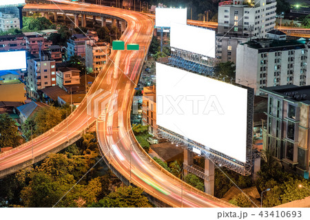 Blank large billboards with traffic 43410693