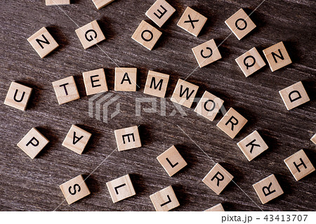 Concept presented by crossword with words teamwork with many woo 43413707
