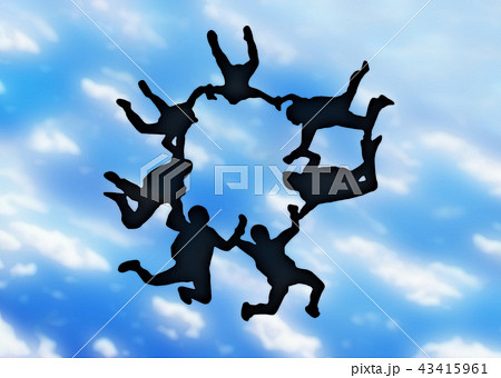 スカイダイビングのイラスト素材