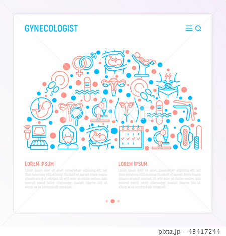 Gynecologist concept in half circle 43417244