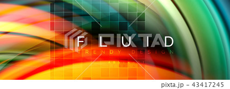 Flowing glowing color motion concept, trendy abstract layout template for business or technology 43417245