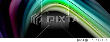 Fluid colors abstract background colorful poster, twisted liquid design on black, colorful marble or 43417403