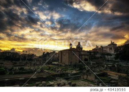 Roman forum at Sunset 43419593