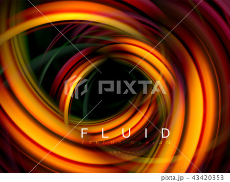 Fluid smooth wave abstract background, flowing glowing color motion concept, trendy abstract layout 43420353