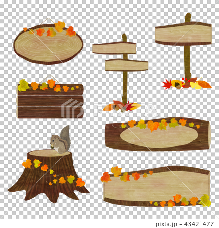 Wooden sign set (autumn) 43421477
