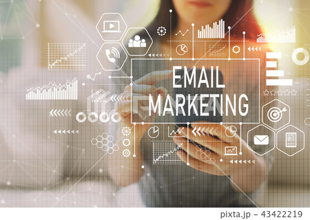 Email marketing with woman using a smartphone Email marketing with woman using a smartphone 43422219