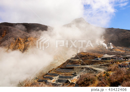 mountain at owakudani Smoke coming out of Hakone, 43422406