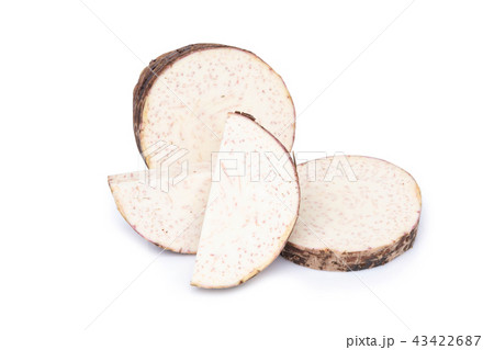Sweet taro root isolated on white background 43422687