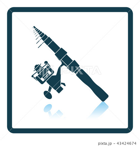 Icon of curved fishing tackle on gray background 43424674