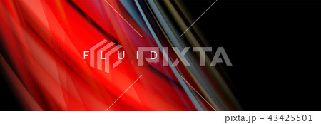 Wave fluid flowing colors motion effect, holographic abstract background. Vector illustration 43425501