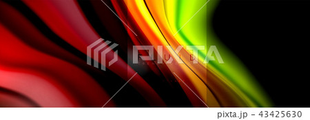 Rainbow fluid abstract shapes, liquid colors design, colorful marble or plastic wavy texture 43425630