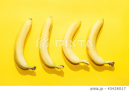 Bananas on yellow pastel background. minimal idea food concept 43426017