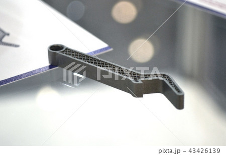 Selective Laser Melting. Object printed on metal 3d printer close-up. 43426139
