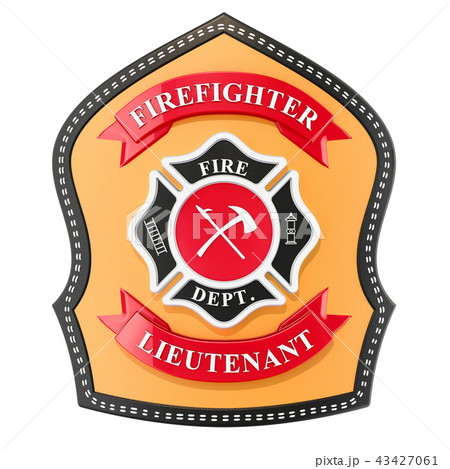 Firefighter Badge, emblem. 3D rendering Firefighter Badge, emblem. 3D rendering 43427061