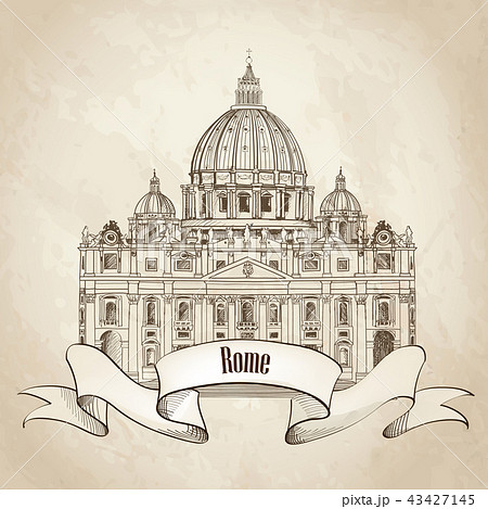 Rome city St. Peter Cathedral. Travel Vatican sign 43427145