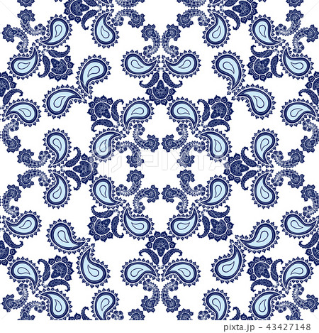 Floral seamless pattern. Oriental flower ornament Floral seamless pattern. Oriental flower ornament 43427148