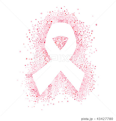 Breast Cancer Awareness pink ribbon icon shape 43427780
