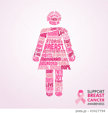 Breast Cancer Awareness Month pink girl concept 43427794