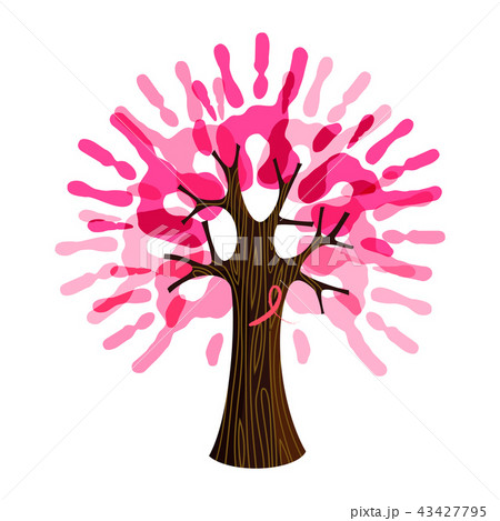 Breast Cancer Care pink hand tree for charity help Breast Cancer Care pink hand tree for charity help 43427795