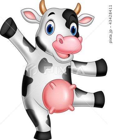 Cartoon happy cow 43428411