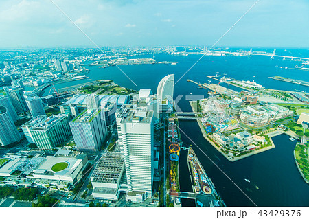 Beautiful building and architecture in Yokohama city skyline 43429376