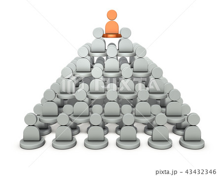 組織の階層構造を表すアブストラクト3DCG 組織の階層構造を表すアブストラクト3DCG 43432346