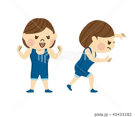 レスリングをする女性 43433282