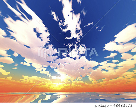 風と雲と海とのイラスト素材 [43433572] - PIXTA