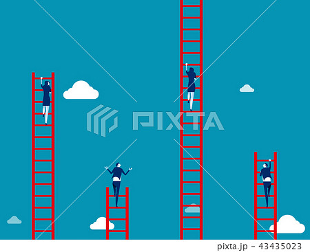 Business team climbs to the ladder. Business team climbs to the ladder. 43435023